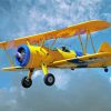 Yellow Biplane Flying paint by number