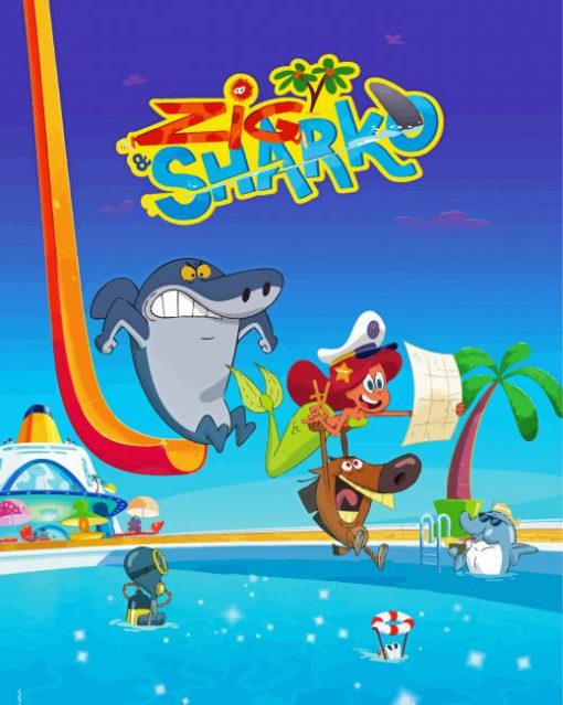 Zig And Sharko Poster paint by number