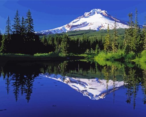 Aesthetic Mount Hood paint by number