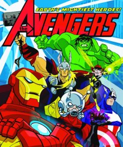 Avengers Earths Mightiest Heroes Poster paint by number