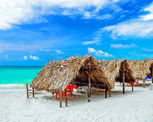 Beautiful Beach In Cartagena Paint by number