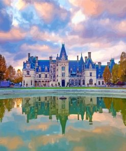 Biltmore House With Reflection In North Carolina paint by number