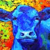 Blue Cow By Marion Rose paint by number