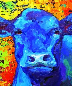 Blue Cow By Marion Rose paint by number