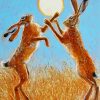 Boxing Hares Harvest Moon paint by number