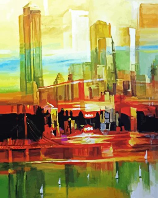 Colorful Abstract City paint by number