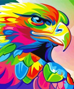 Colorful Eagle Face paint by number