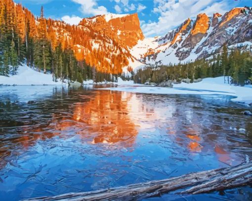 Dream Lake National Park In Colorado paint by number