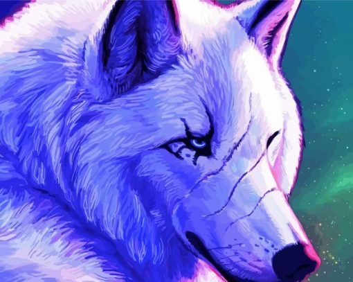 Galaxy Anime Wolf paint by number