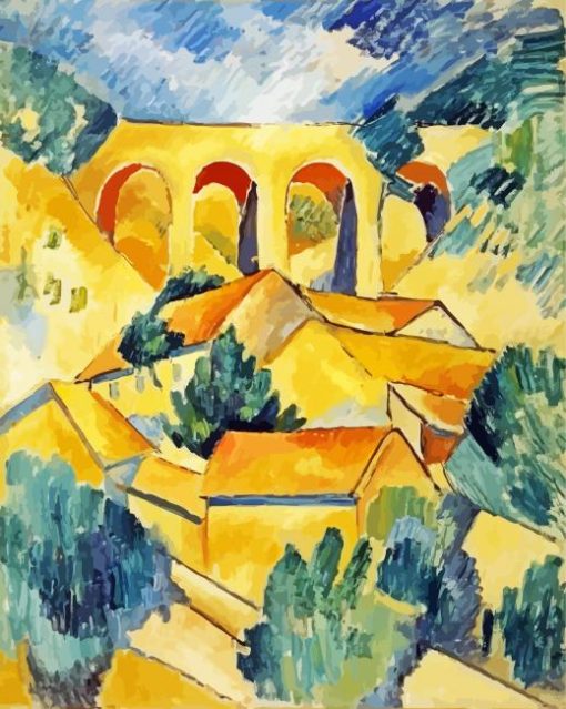 Georges Braque Viaduct At L'Estaque paint by number