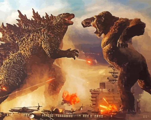 Godzilla Vs kong paint by number