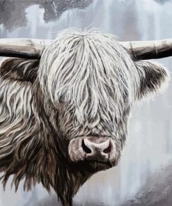 Grey Domestic Yak Art paint by number