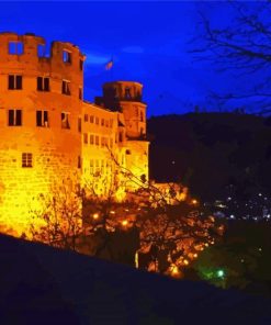 Heidelberger Castle Night paint by number