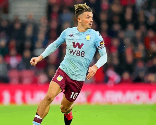 Jack Grealish Aston Villa paint by number