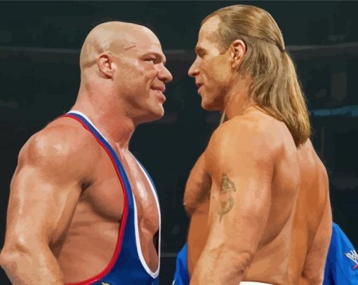 Kurt Angle Vs Shawn Michaels paint by number