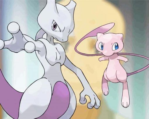 Mewtwo Pokemon Anime paint by number