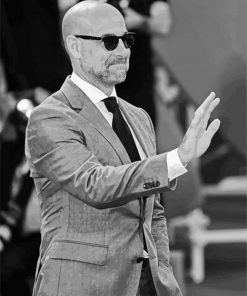 Monochrome Stanley Tucci paint by number