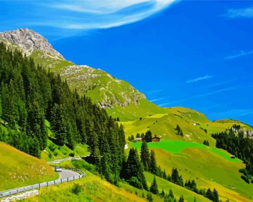 Mountain Road In Vorarlberg paint by number