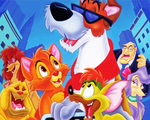 Oliver And Company Characters paint by number