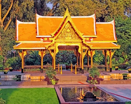 Thai Pavilion At Olbrich paint by number