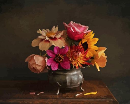 Vintage Flowers paint by numbers