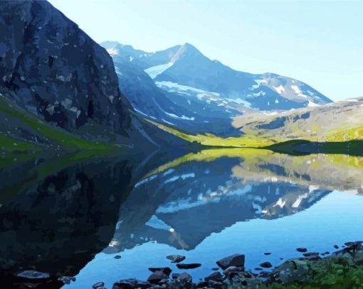 Beautiful Scandinavian Mountains paint by number