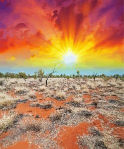 Beautiful Sunset In Australian Outback paint by number