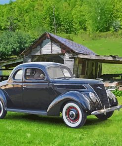 Black 1937 Ford Coupe paint by number