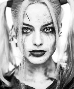 Black And White Harley Quinn paint by number