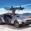 Delorean Car Engine paint by number