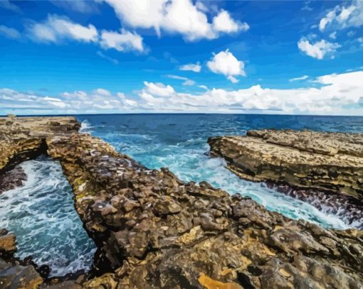 Devil's Bridge National Park Antigua paint by number