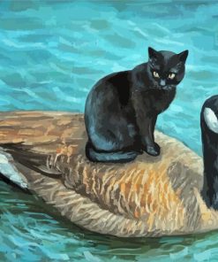 Duck And Black Cat paint by number