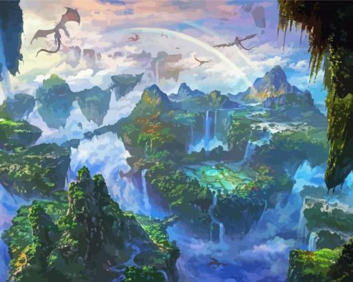 Fantasy Landscape Nature paint by number