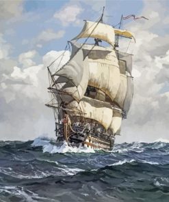 Flying Cloud Ship Art paint by number