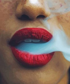 Girl Smoke Out Of Mouth paint by number