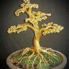 Golden Metal Tree In Pot paint by number