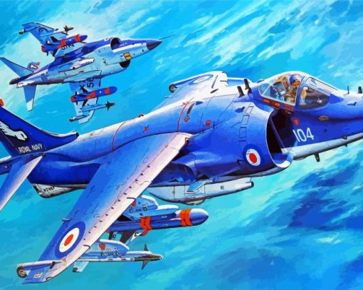 Harrier Planes paint by number