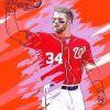 Illustration Bryce Harper paint by number