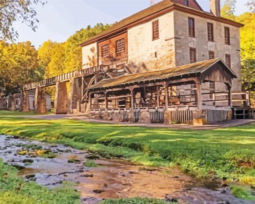 Indiana Spring Mill State Park paint by number