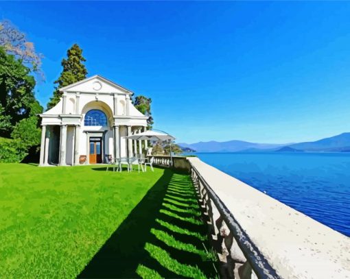 Italian Villa On The Lake paint by number