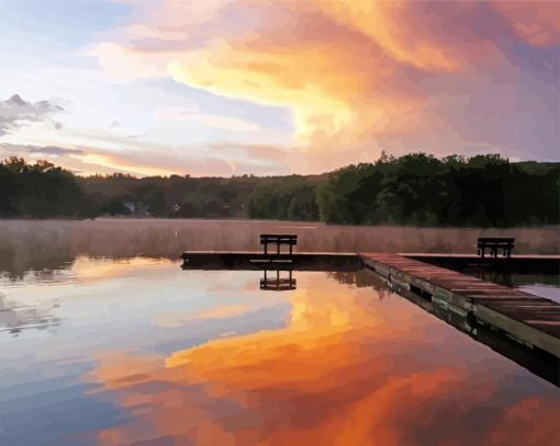 Lake Wallenpaupack At Morning paint by number