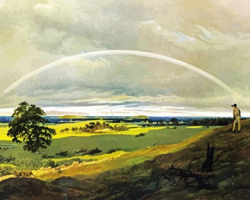 Landscape With Rainbow David Friedrich paint by number