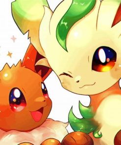 Leafeon And Eevee paint by number