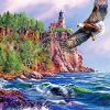 Lighthouse Eagle paint by number