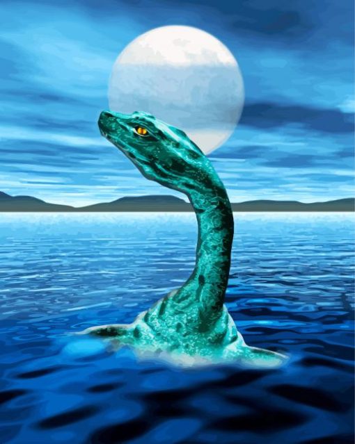 Loch Ness Fishwater Monster paint by number