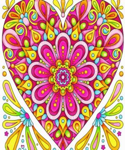 Mandala Heart Art paint by number