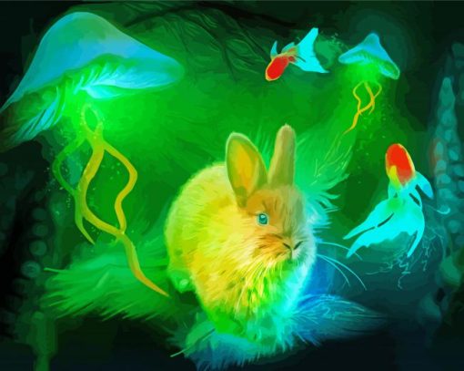 Mystical Rabbit And Fishes paint by number