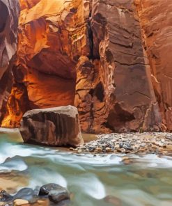 Narrows Zion Park paint by number