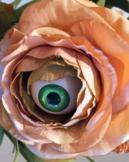 Peachy Eye Flower paint by number