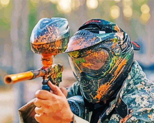 Playing Paintball paint by number